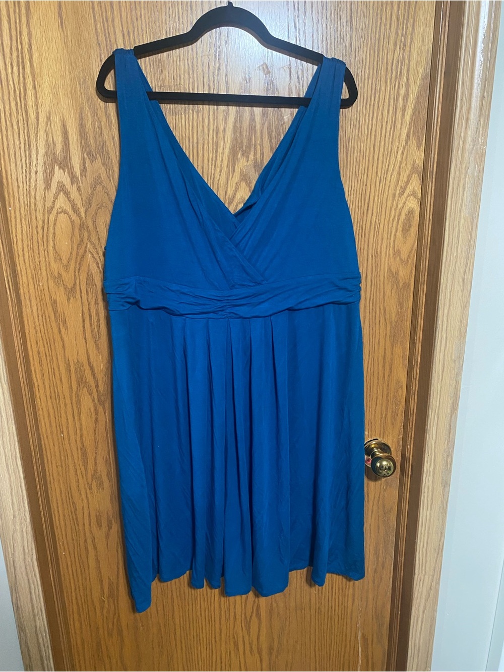 Teal V-Neck Sleeveless Women's Dress